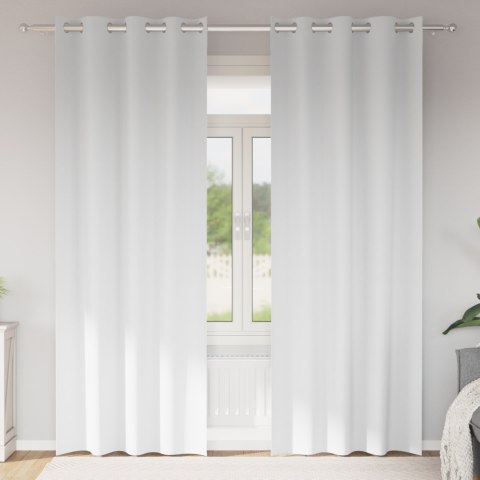 ZASŁONY Z ZASŁONAMI 2 PCS CZYSTA BIEL 245X 140CM POLIESTER