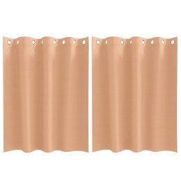 ZASŁONY Z ZASŁONAMI 2 PCS JASNOBRĄZOWY 140X 140CM POLIESTER