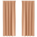 ZASŁONY Z ZASŁONAMI 2 PCS JASNOBRĄZOWY 225X 140CM POLIESTER