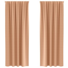 ZASŁONY Z ZASŁONAMI 2 PCS JASNOBRĄZOWY 225X 140CM POLIESTER