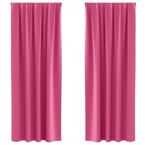 VidaXL Zasłony z zasłonami 2 pcs Jasnoróżowy 225 x 140 cm Poliester