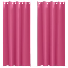 ZASŁONY Z ZASŁONAMI 2 PCS JASNORÓŻOWY 245X 140CM POLIESTER