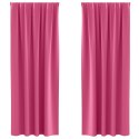 ZASŁONY Z ZASŁONAMI 2 PCS JASNORÓŻOWY 245X 140CM POLIESTER