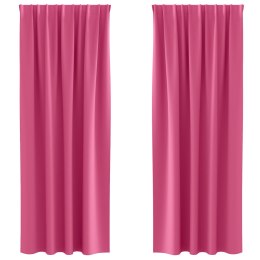 ZASŁONY Z ZASŁONAMI 2 PCS JASNORÓŻOWY 245X 140CM POLIESTER