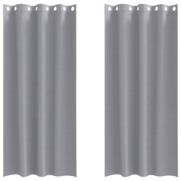 ZASŁONY Z ZASŁONAMI 2 PCS JASNOSZARY 225X 140CM POLIESTER