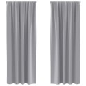ZASŁONY Z ZASŁONAMI 2 PCS JASNOSZARY 245X 140CM POLIESTER