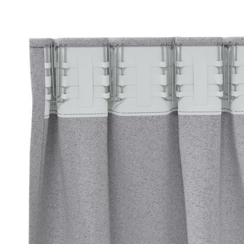 ZASŁONY Z ZASŁONAMI 2 PCS JASNOSZARY 245X 140CM POLIESTER