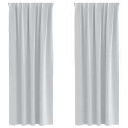 ZASŁONY Z ZASŁONAMI 2 PCS JASNOSZARY 245X 140CM POLIESTER