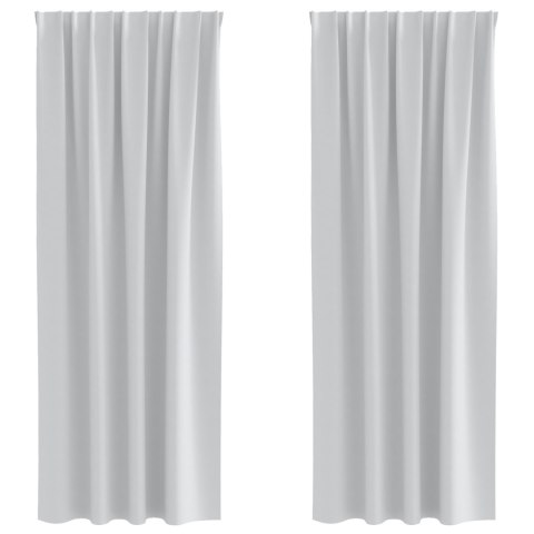 ZASŁONY Z ZASŁONAMI 2 PCS JASNOSZARY 245X 140CM POLIESTER