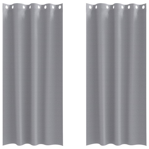 ZASŁONY Z ZASŁONAMI 2 PCS JASNOSZARY 260X 140CM POLIESTER