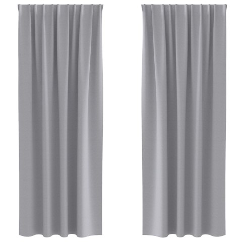 ZASŁONY Z ZASŁONAMI 2 PCS JASNOSZARY 260X 140CM POLIESTER