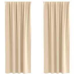 ZASŁONY Z ZASŁONAMI 2 PCS KREMOWY 245X 140CM POLIESTER