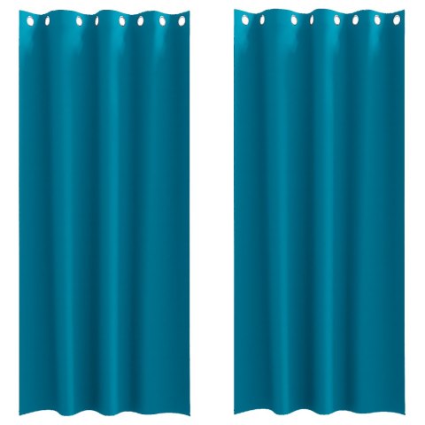 ZASŁONY Z ZASŁONAMI 2 PCS TURKUSOWY 245X 140CM POLIESTER