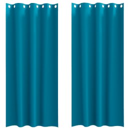 ZASŁONY Z ZASŁONAMI 2 PCS TURKUSOWY 260X 140CM POLIESTER