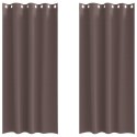 ZASŁONY Z ZASŁONAMI 2 PCS CIEMNOBRĄZOWY 245X 140CM POLIESTER