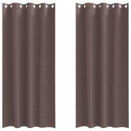 ZASŁONY Z ZASŁONAMI 2 PCS CIEMNOBRĄZOWY 245X 140CM POLIESTER