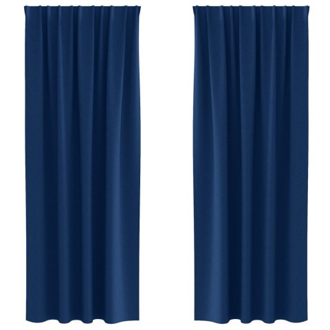 ZASŁONY Z ZASŁONAMI 2 PCS GRANATOWY 245X 140CM POLIESTER