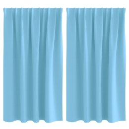 VidaXL Zasłony z zasłonami 2 pcs jasnoniebieski 140 x 140 cm Poliester