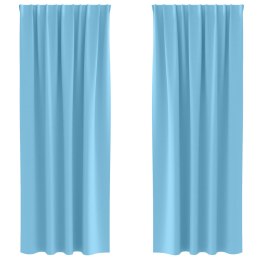 ZASŁONY Z ZASŁONAMI 2 PCS JASNONIEBIESKI 245X 140CM POLIESTER