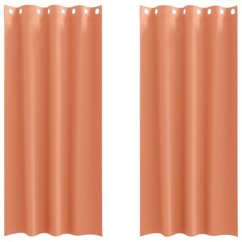 ZASŁONY Z ZASŁONAMI 2 SZT. TERAKOTA 260X140CM