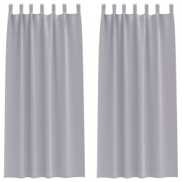 VidaXL Zasłony 2 pcs Metaliczny szary 245 x 140 cm Poliester