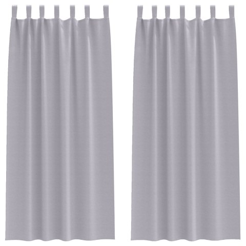VidaXL Zasłony 2 pcs Metaliczny szary 260 x 140 cm Poliester