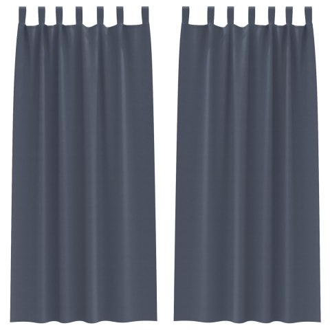 ZASŁONY Z ZASŁONAMI 2 PCS ANTRACYTOWY 245X 140CM POLIESTER