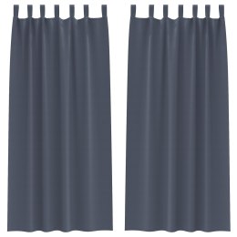 ZASŁONY Z ZASŁONAMI 2 PCS ANTRACYTOWY 260X 140CM POLIESTER