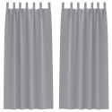 ZASŁONY Z ZASŁONAMI 2 PCS JASNOSZARY 245X 140CM POLIESTER