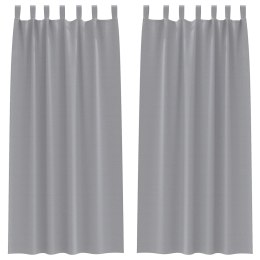 ZASŁONY Z ZASŁONAMI 2 PCS JASNOSZARY 245X 140CM POLIESTER
