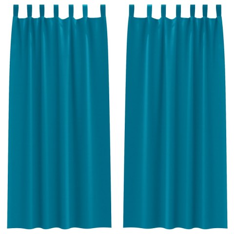 VidaXL Zasłony z zasłonami 2 pcs Turkusowy 245 x 140 cm Poliester