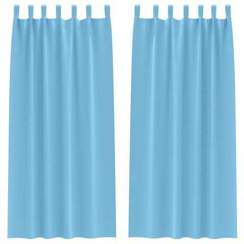 ZASŁONY Z ZASŁONAMI 2 PCS JASNONIEBIESKI 245X 140CM POLIESTER