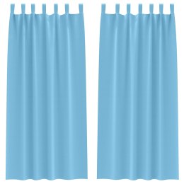 ZASŁONY Z ZASŁONAMI 2 PCS JASNONIEBIESKI 260X 140CM POLIESTER