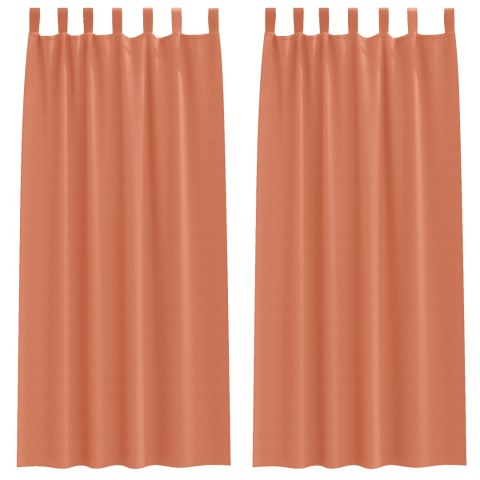 ZASŁONY Z ZASŁONAMI 2 SZT. TERAKOTA 260X140CM
