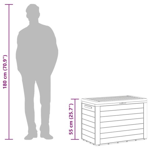 SKRZYNIA OGRODOWA ANTRACYTOWA 78X 44X 55CM