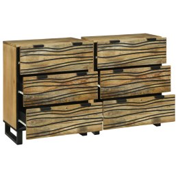 KOMODY Z SZUFLADAMI 2 SZTUKI BRĄZOWE LITE DREWNO MANGO