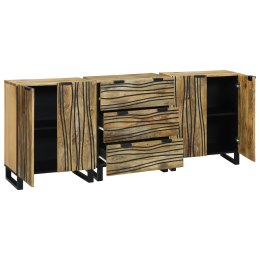 ZESTAW MEBLI ŁAZIENKOWYCH 3 SZT. BRĄZOWY ŚREDNI DREWNO LITE