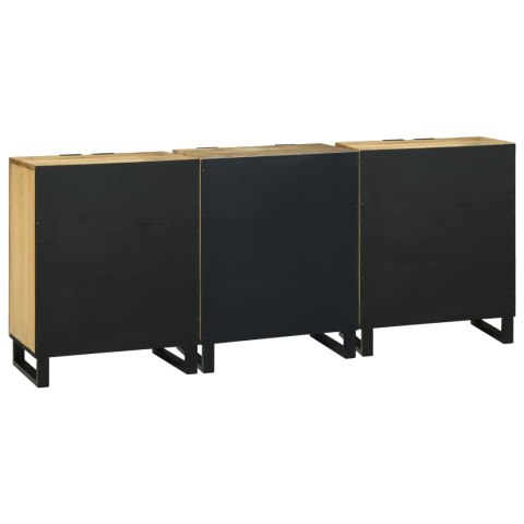 ZESTAW MEBLI ŁAZIENKOWYCH 3 SZT. BRĄZOWY ŚREDNI DREWNO LITE