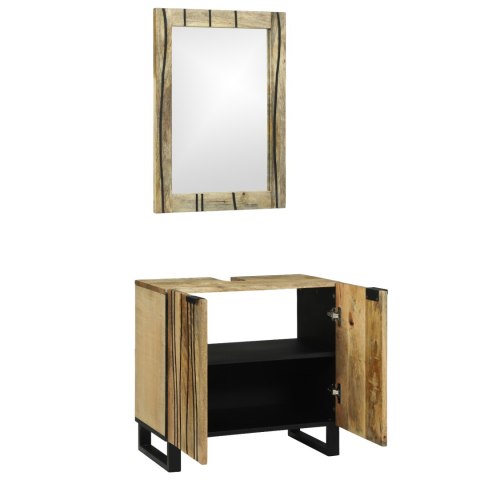 ZESTAW MEBLI ŁAZIENKOWYCH Z PÓŁKĄ 2 SZT. BRĄZOWY STANDARDOWE