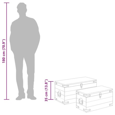 ZESTAW 2 KUFRÓW Z SUROWEGO DREWNA MANGO