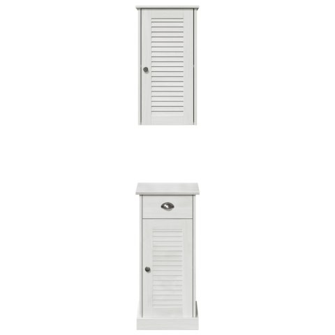 ZESTAW MEBLI ŁAZIENKOWYCH 2 SZT. BRĄZOWY I BIAŁY 37X34X80CM