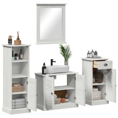 ZESTAW MEBLI ŁAZIENKOWYCH 3 SZT. ANTYCZNA BIEL 37X34X110CM