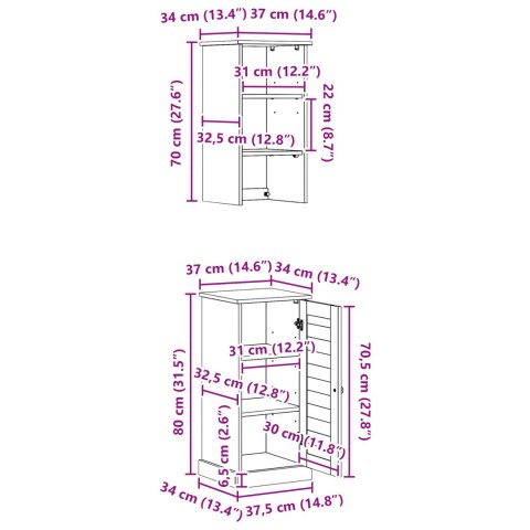 ZESTAW MEBLI ŁAZIENKOWYCH Z PÓŁKĄ 2 SZT. BRĄZOWY I BIAŁY