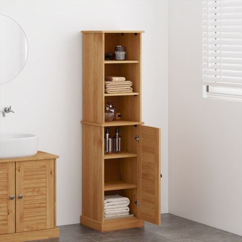 ZESTAW MEBLI ŁAZIENKOWYCH Z PÓŁKĄ 2 SZT. BRĄZOWY I BRĄZOWY MIÓD