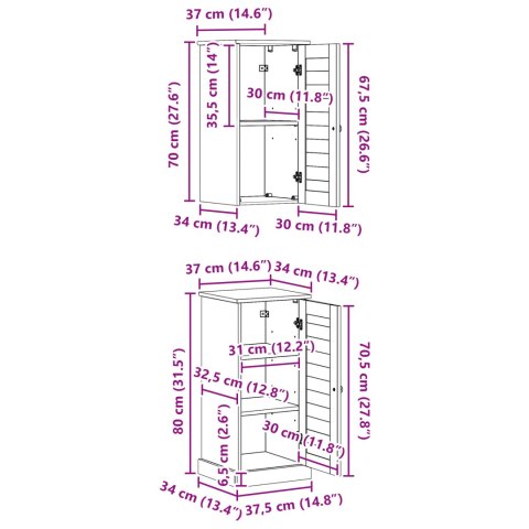 ZESTAW MEBLI ŁAZIENKOWYCH Z PÓŁKĄ 2 SZT. BRĄZOWY I BRĄZOWY MIÓD