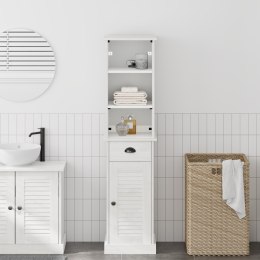 ZESTAW MEBLI ŁAZIENKOWYCH Z SZUFLADĄ Z PÓŁKĄ 2 SZT. BRĄZOWY I BIAŁY