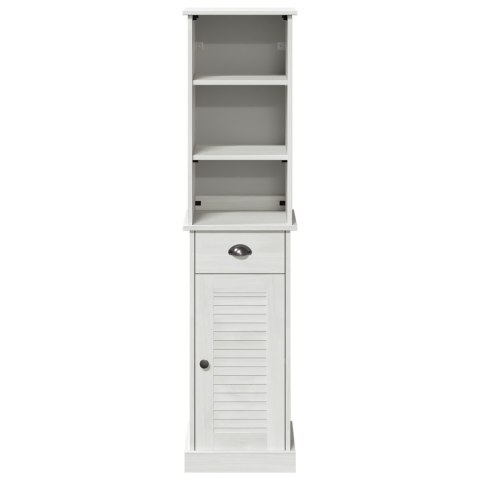 ZESTAW MEBLI ŁAZIENKOWYCH Z SZUFLADĄ Z PÓŁKĄ 2 SZT. BRĄZOWY I BIAŁY