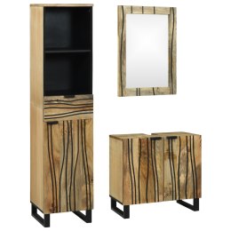 ZESTAW MEBLI ŁAZIENKOWYCH Z SZUFLADĄ Z PÓŁKĄ 3 SZT. BRĄZOWY WYSOKI