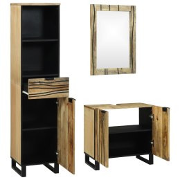 ZESTAW MEBLI ŁAZIENKOWYCH Z SZUFLADĄ Z PÓŁKĄ 3 SZT. BRĄZOWY WYSOKI