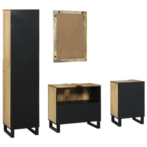 ZESTAW MEBLI ŁAZIENKOWYCH Z SZUFLADĄ Z LUSTREM 4 SZT. BRĄZOWY DUŻY